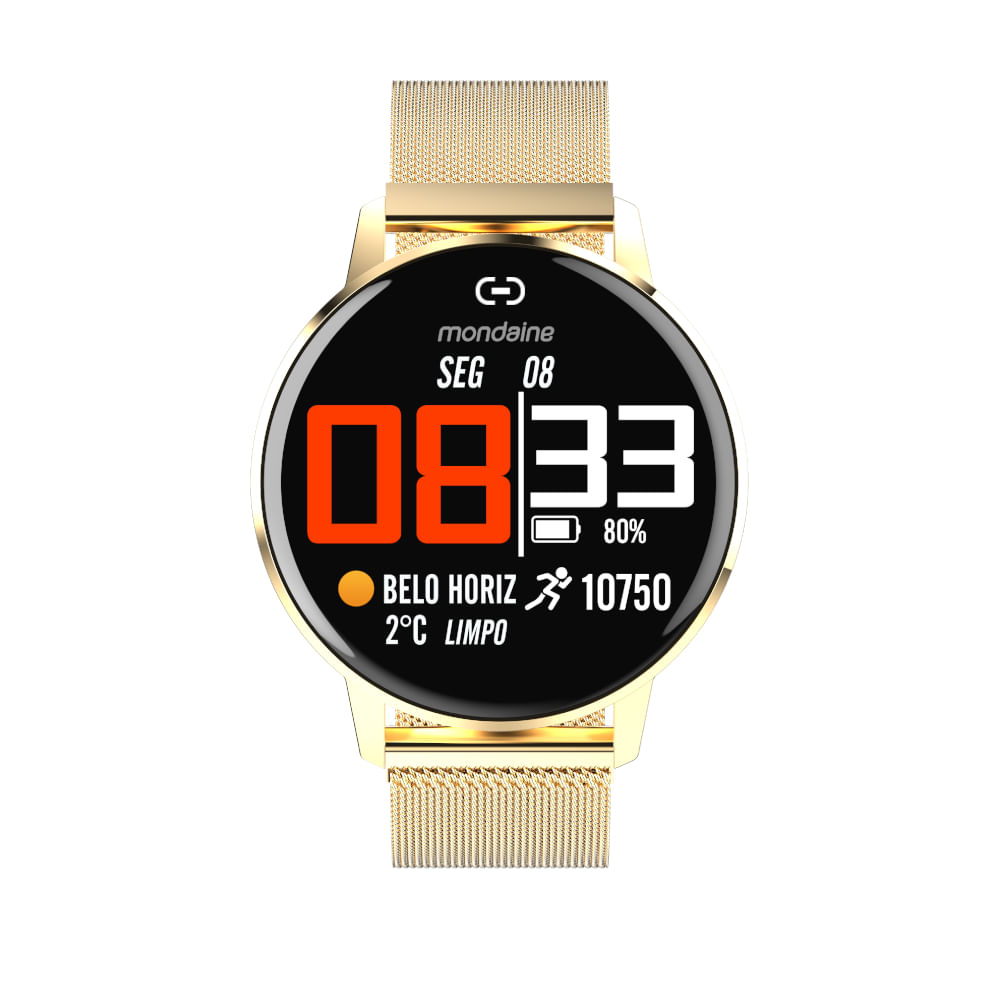 smartwatch redondo feminino