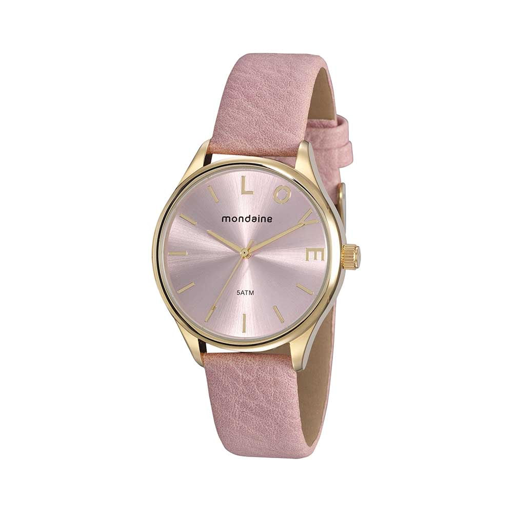 Relógio Slim Texturizado Rosa