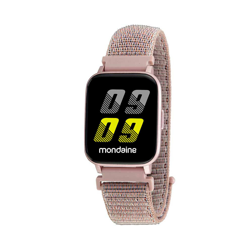 Relógio Smartwatch Full Touch Nylon Rosa