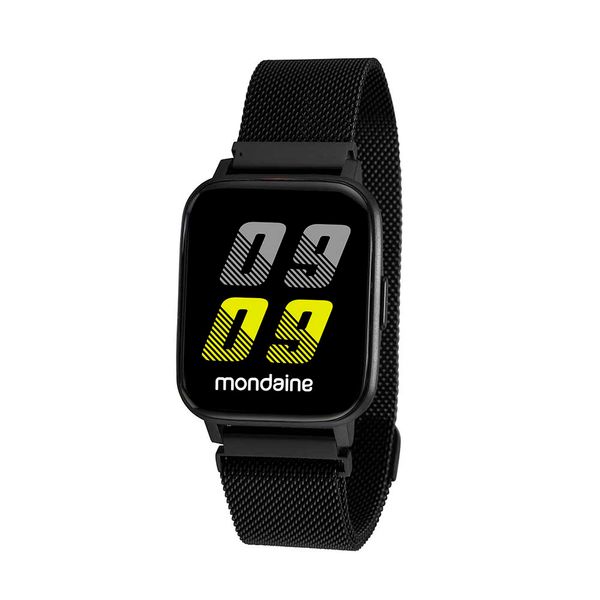 Relógio Smartwatch Full Touch Malha de Aço Preto