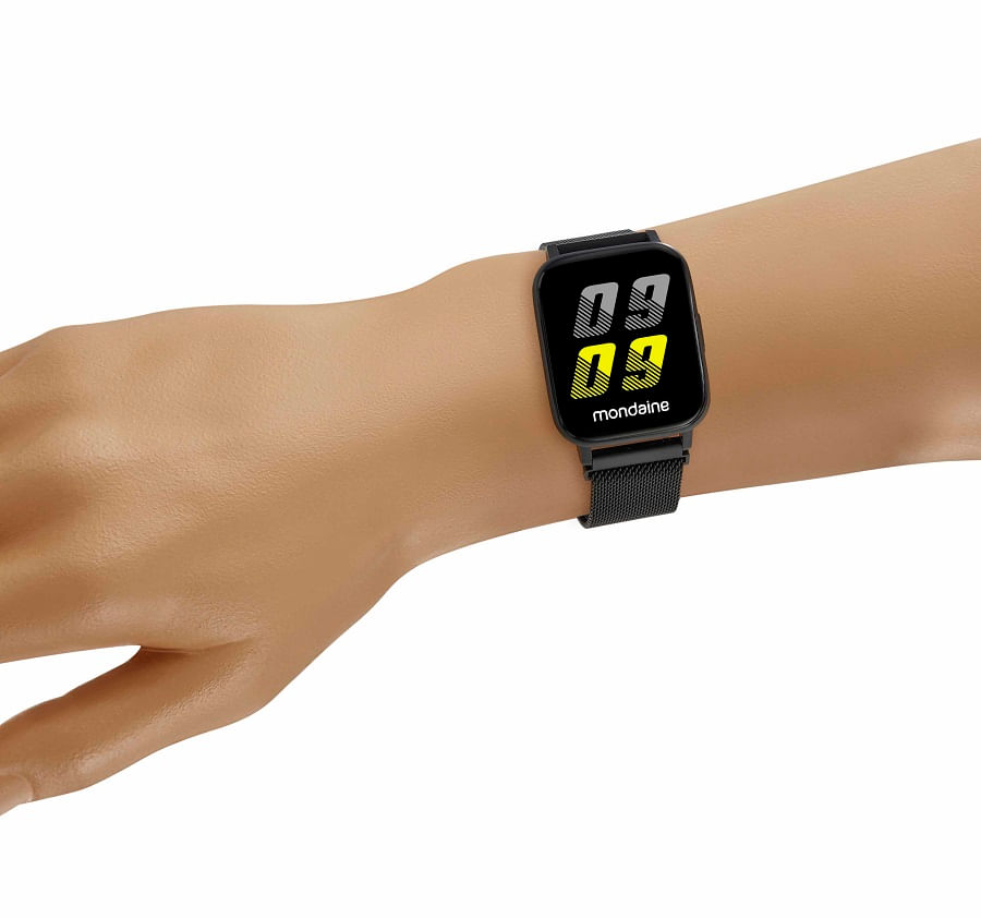 Relógio Smartwatch Full Touch Malha de Aço Preto