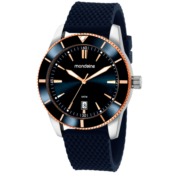 Relógio Masculino Texturizado Silicone Azul