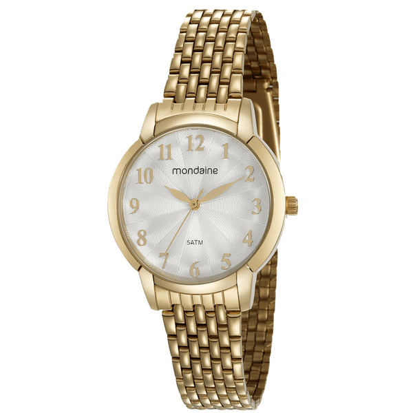 Relógio Feminino Visor Madrepérola Dourado