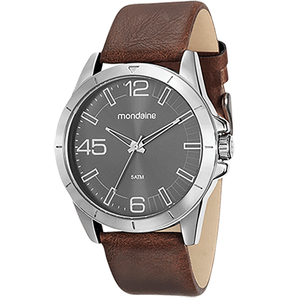 Relógio Masculino Visor Cinza Marrom