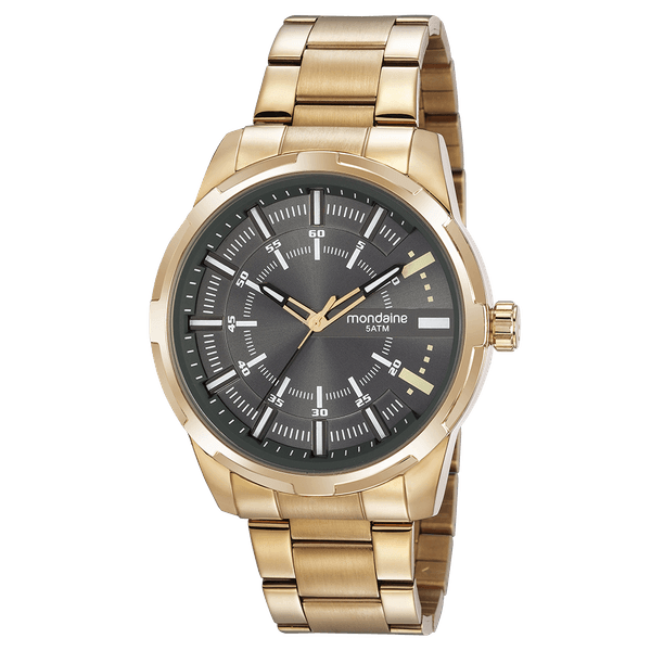 Relógio Masculino Visor Cinza Dourado