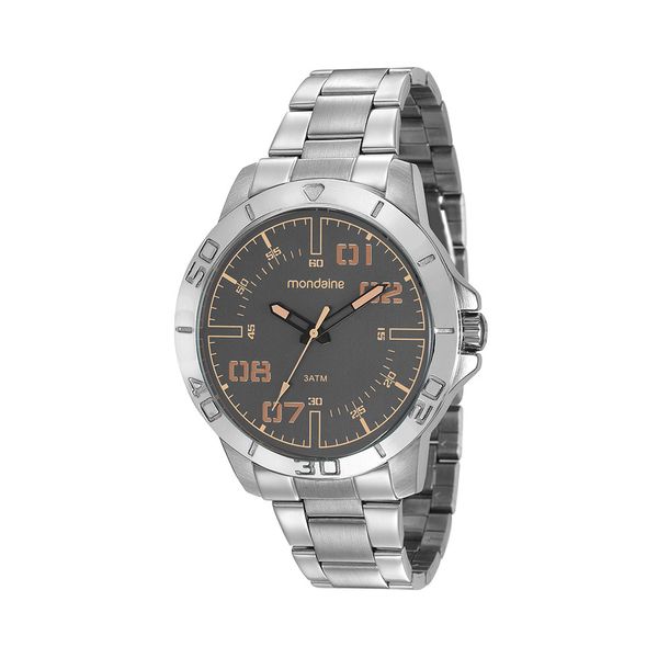 Relógio Masculino Casual Robusto Prata